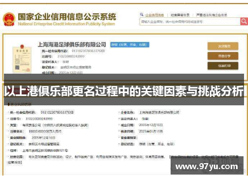 以上港俱乐部更名过程中的关键因素与挑战分析